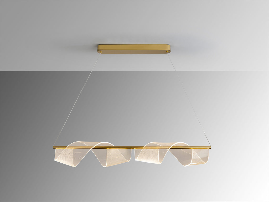 Lámpara de techo Velas LED oro mate lineal