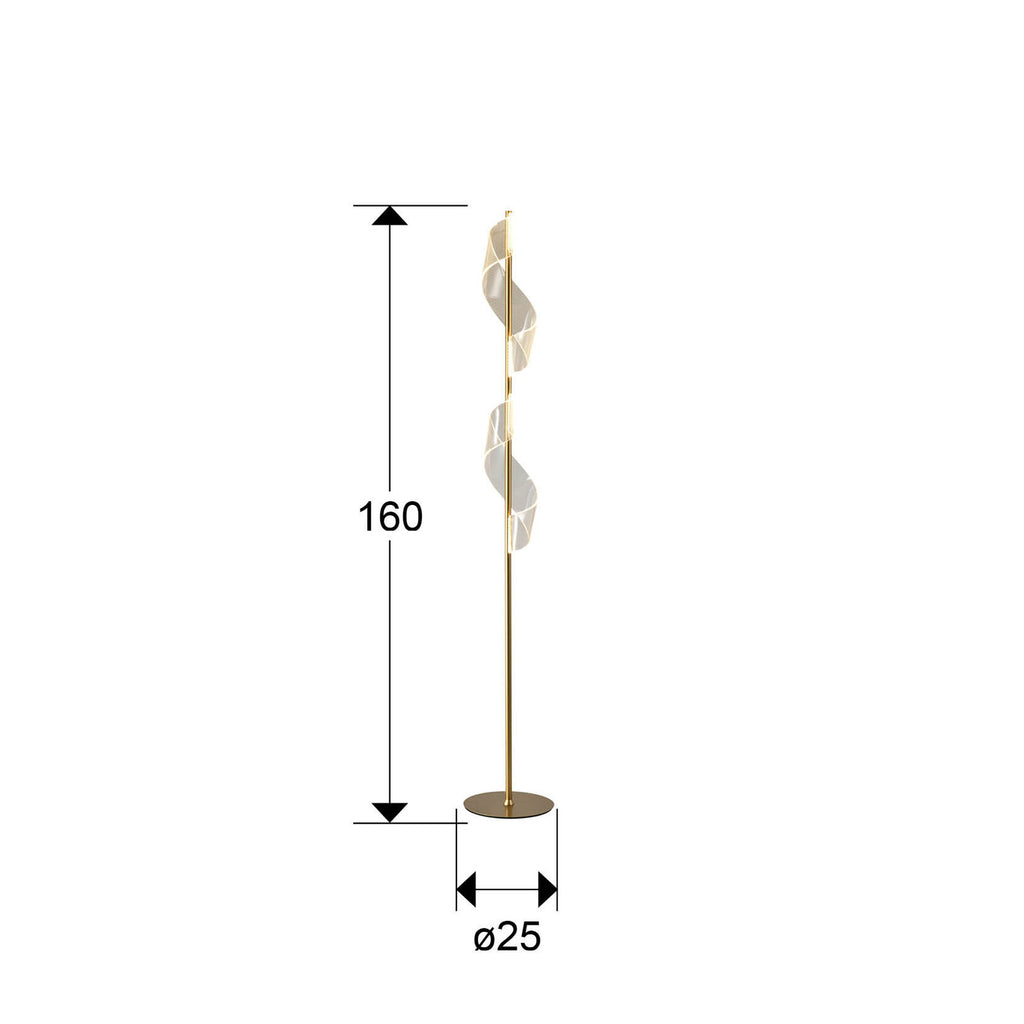 Lámpara de pie Velas LED oro mate - medidas