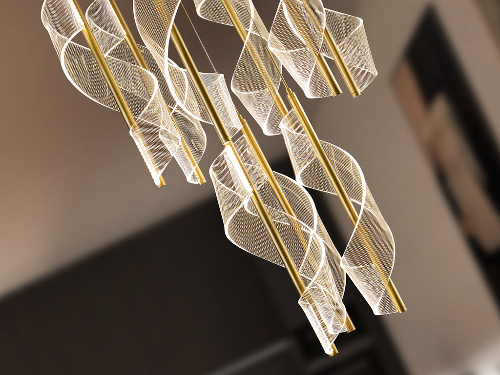 Lámpara de techo Velas 9 luces oro mate dimable