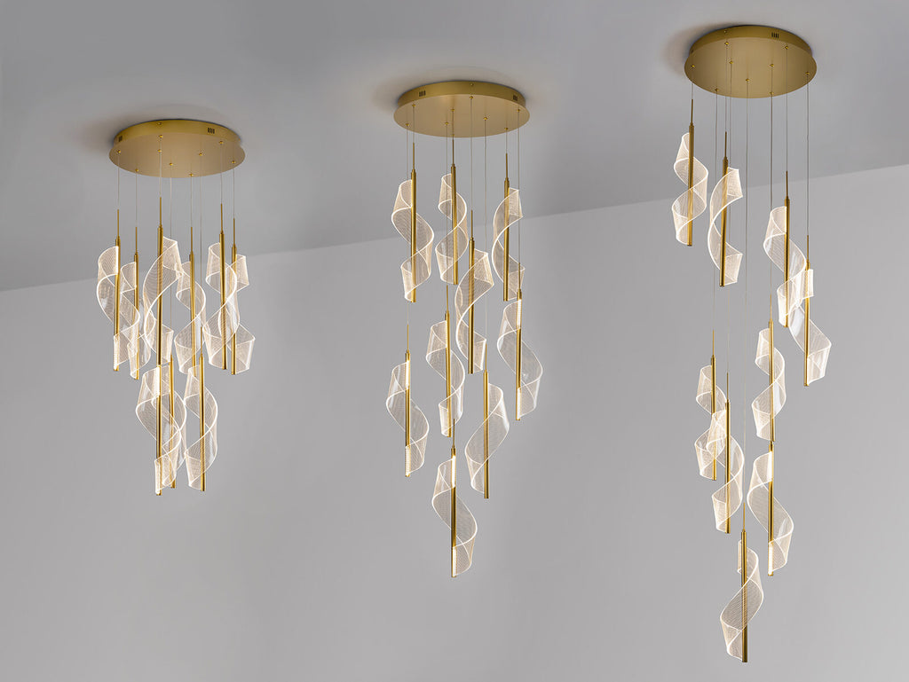 Lámpara de techo Velas 9 luces oro mate dimable