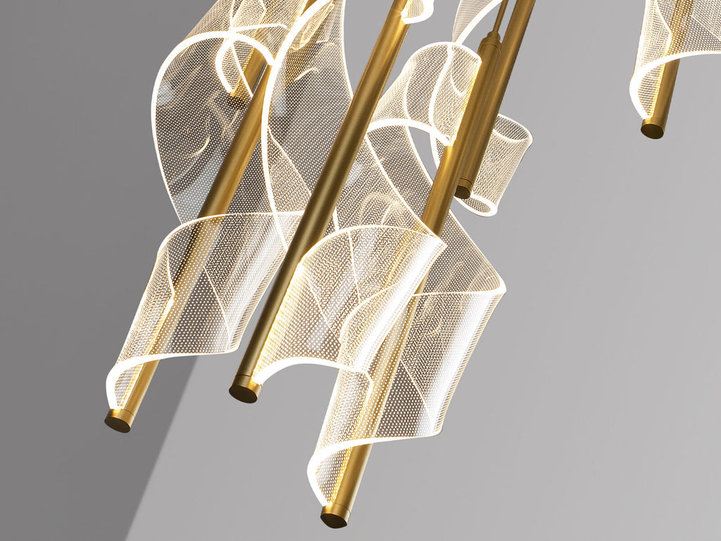 Lámpara de techo Velas 9 luces oro mate dimable