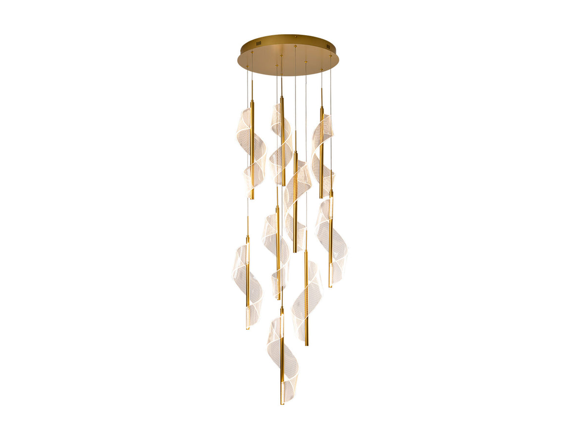 Lámpara de techo Velas 9 luces oro mate dimable