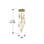 Lámpara de techo Velas 9 luces oro mate dimable - medidas