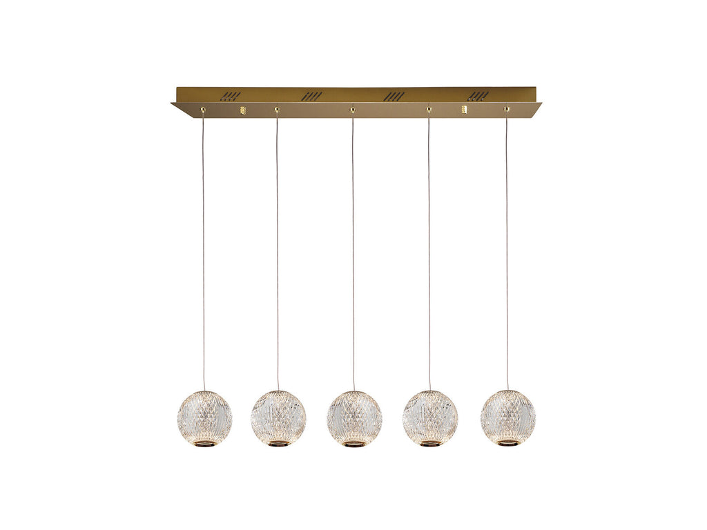 Lámpara de techo Austral 5 luces oro 96 cm
