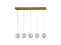 Lámpara de techo Austral 5 luces oro 96 cm