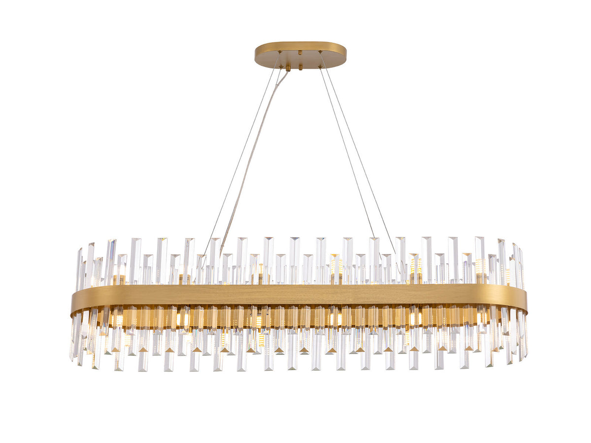 Lámpara de techo grande Grace 28 luces ovalada oro