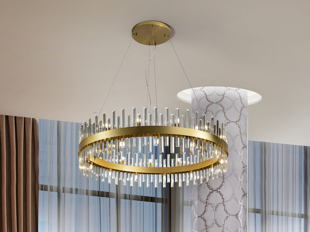 Lámpara de techo grande Grace 26 luces redonda Ø110 oro