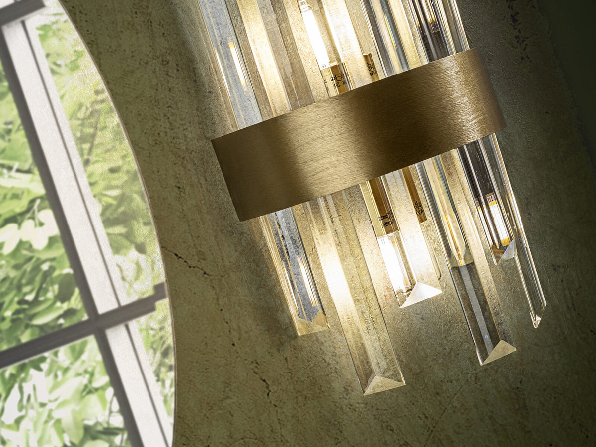 Aplique Grace 2 luces oro cepillado