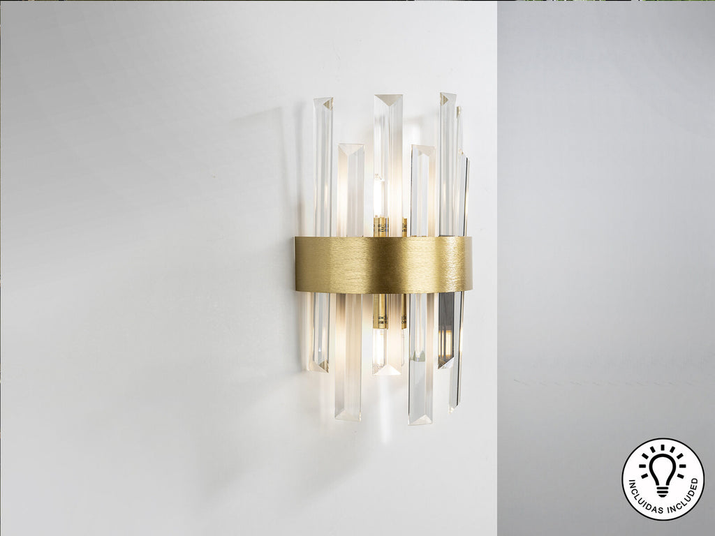 Aplique Grace 2 luces oro cepillado