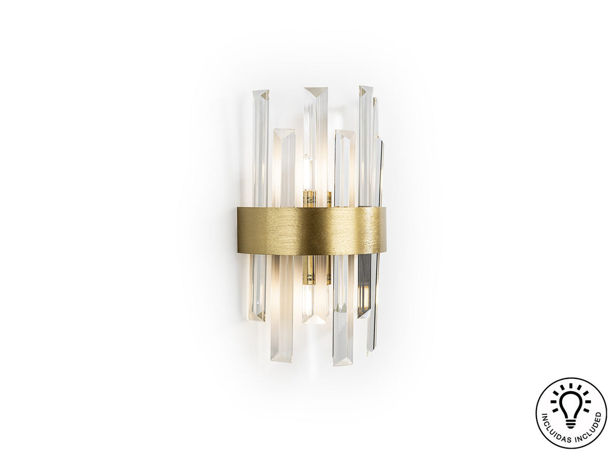 Aplique Grace 2 luces oro cepillado