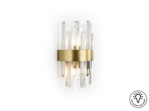 Aplique Grace 2 luces oro cepillado