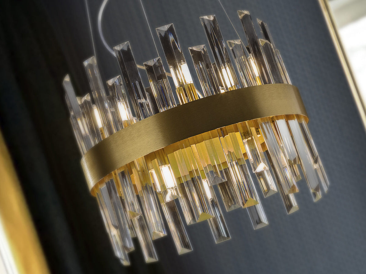 Lámpara de techo Grace 10 luces oro Ø35