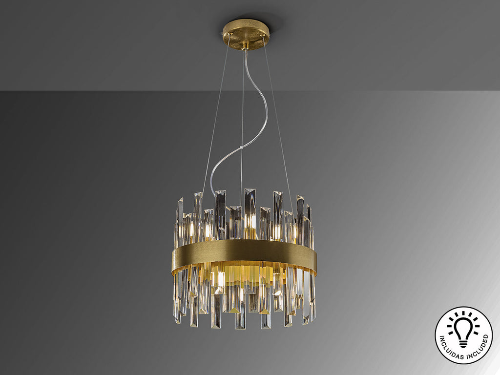 Lámpara de techo Grace 10 luces oro Ø35