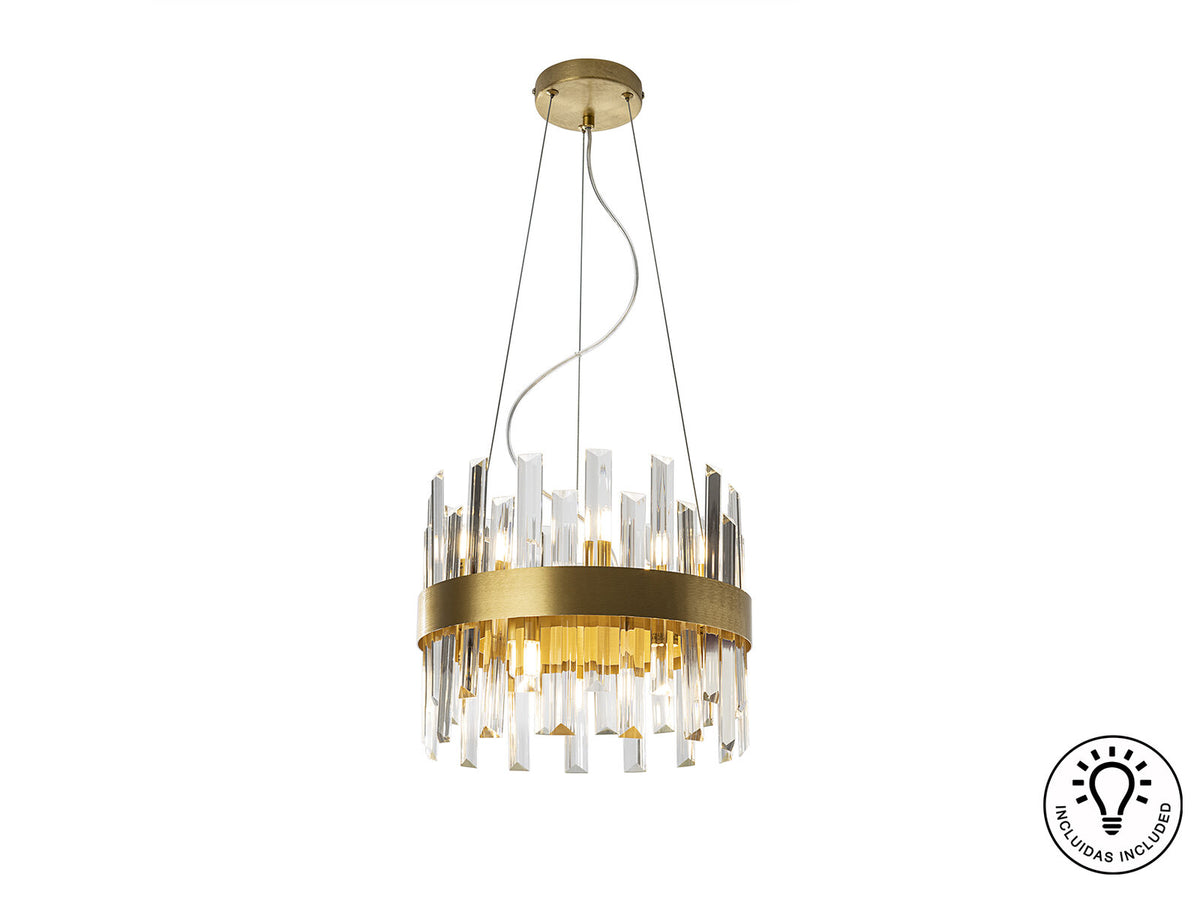 Lámpara de techo Grace 10 luces oro Ø35