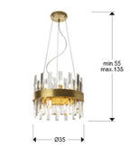 Lámpara de techo Grace 10 luces oro Ø35 - medidas