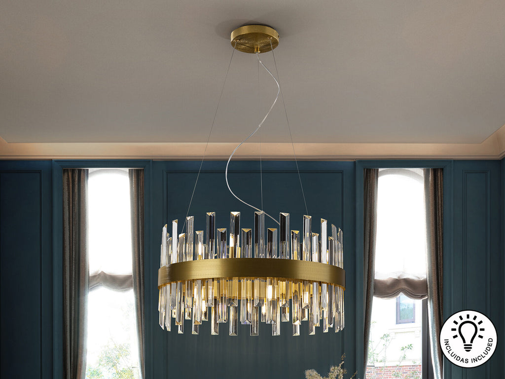 Lámpara de techo Grace 14 luces oro Ø55