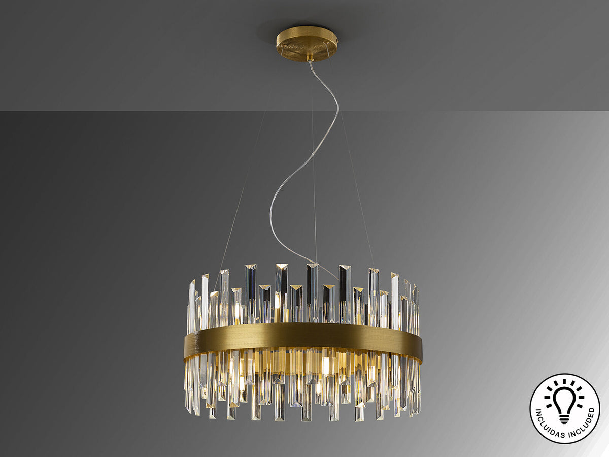 Lámpara de techo Grace 14 luces oro Ø55