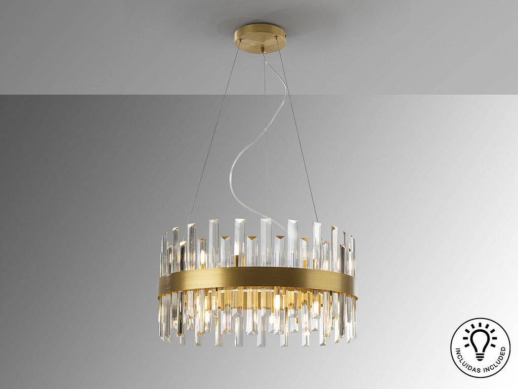 Lámpara de techo Grace 14 luces oro Ø55
