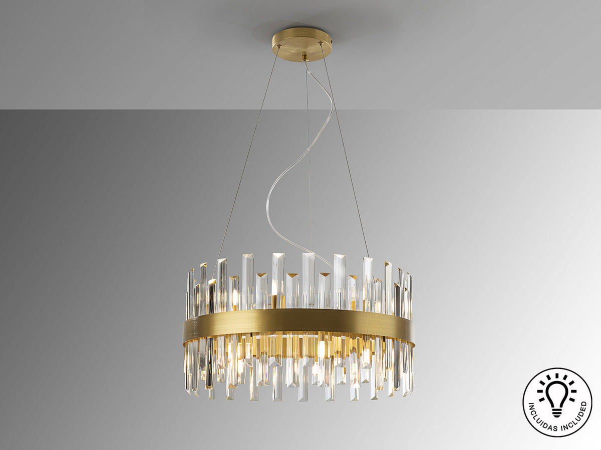 Lámpara de techo Grace 14 luces oro Ø55