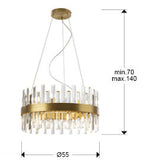 Lámpara de techo Grace 14 luces oro Ø55 - medidas