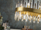 Lámpara de techo Grace ovalada 20 luces oro