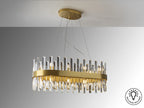 Lámpara de techo Grace ovalada 20 luces oro