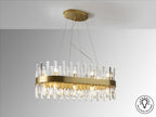 Lámpara de techo Grace ovalada 20 luces oro