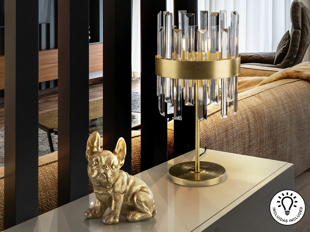 Lámpara de mesa Grace 6 luces oro