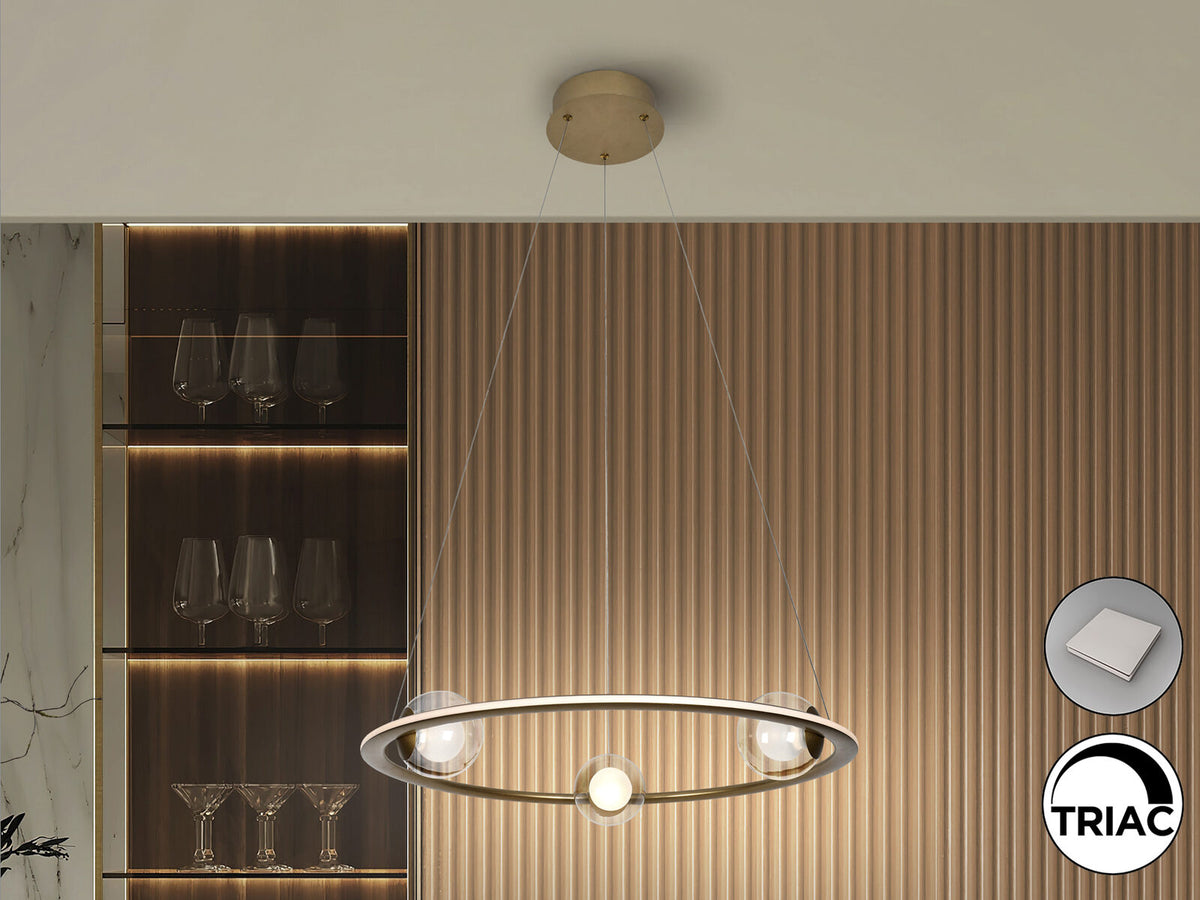 Lámpara de techo Tirsa LED bronce Ø60 dimable