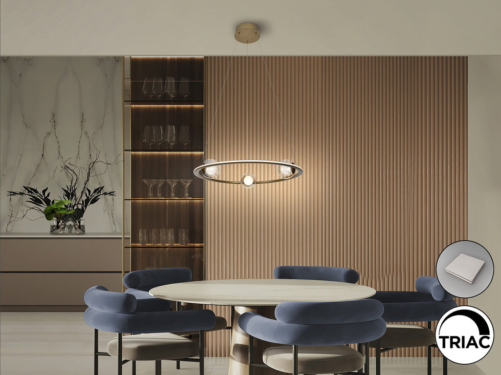 Lámpara de techo Tirsa LED bronce Ø60 dimable