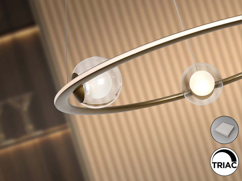 Lámpara de techo Tirsa LED bronce Ø60 dimable