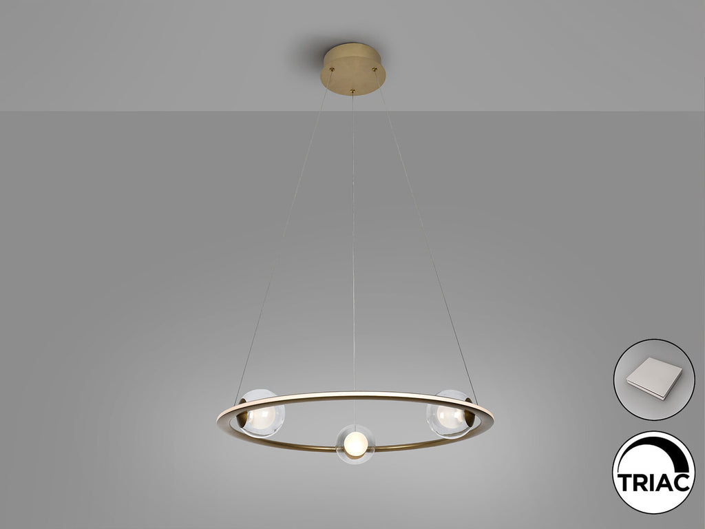 Lámpara de techo Tirsa LED bronce Ø60 dimable
