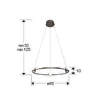 Lámpara de techo Tirsa LED bronce Ø60 dimable - medidas