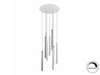 Lámpara de techo Varas 9 luces cromo y blanco