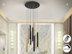 Lámpara de techo Varas 9 luces oro y negro dimable