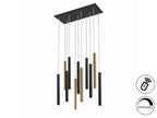 Lámpara de techo Varas 11 luces oro y negro dimable