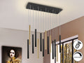 Lámpara de techo Varas 14 luces oro y negro dimable