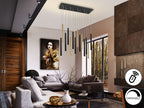 Lámpara de techo Varas 14 luces oro y negro dimable