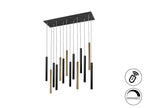 Lámpara de techo Varas 14 luces oro y negro dimable