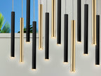 Lámpara de techo grande Varas 14 luces oro y negro