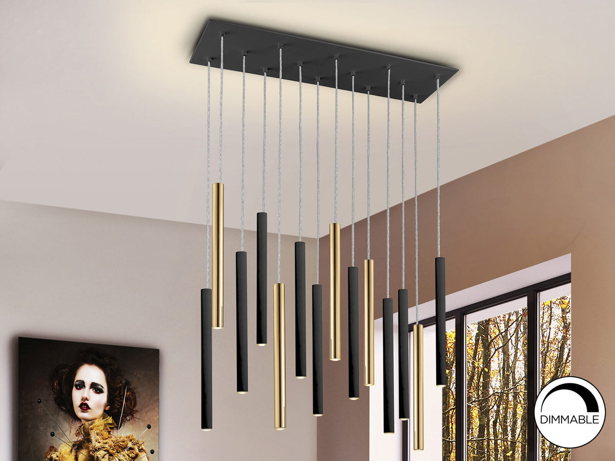 Lámpara de techo Varas 14 luces