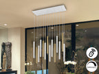 Lámpara de techo Varas 14 luces oro y blanco dimable