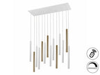 Lámpara de techo Varas 14 luces oro y blanco dimable