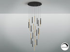 Lámpara de techo grande Varas 25 luces redonda oro y negro