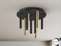 Plafón LED Varas 9 luces oro y negro dimable