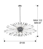 Lámpara de techo Evasión 9 luces - medidas
