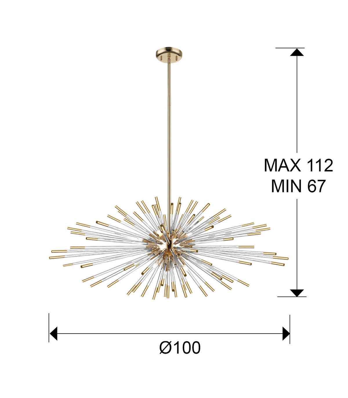 Lámpara de techo Evasión 9 luces - medidas