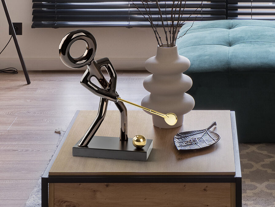 Figura decorativa Golf negro y oro