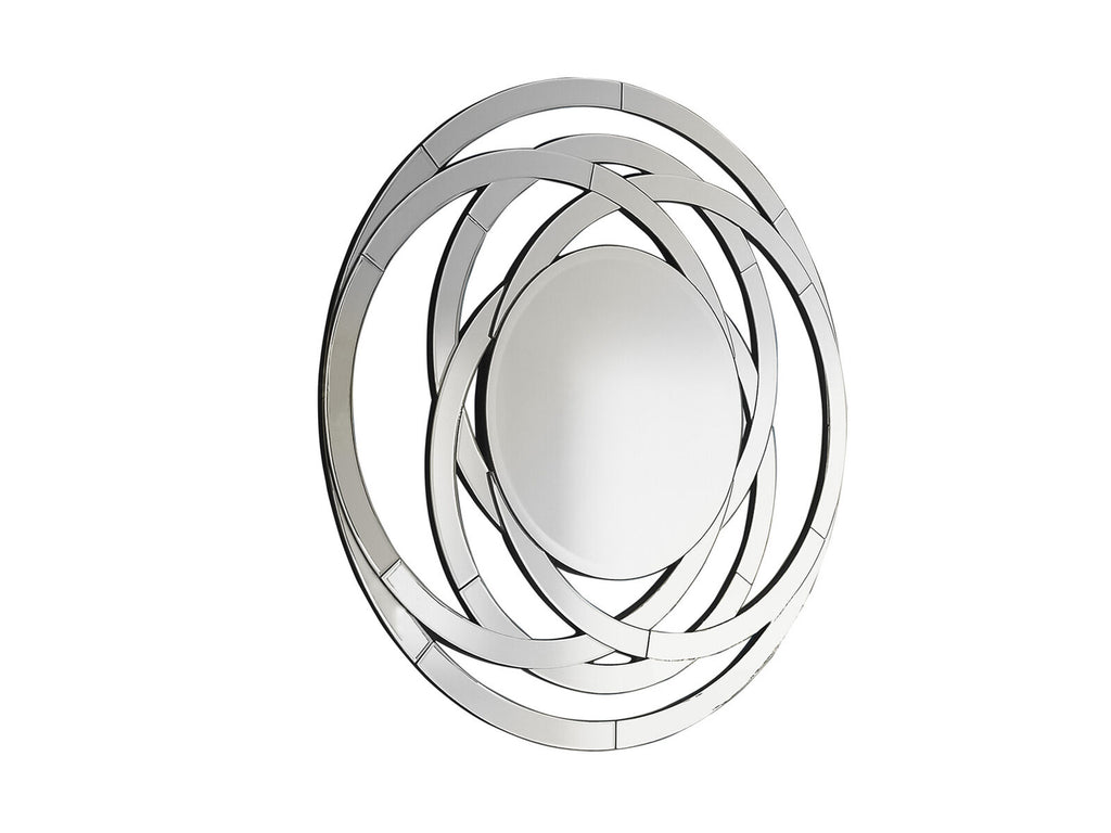 Espejo redondo Aros Ø120 plata y negro