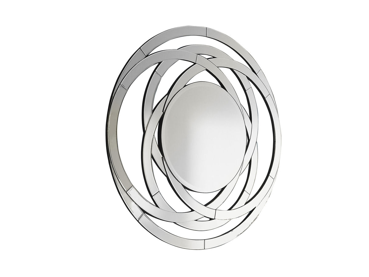Espejo redondo Aros Ø120 plata y negro